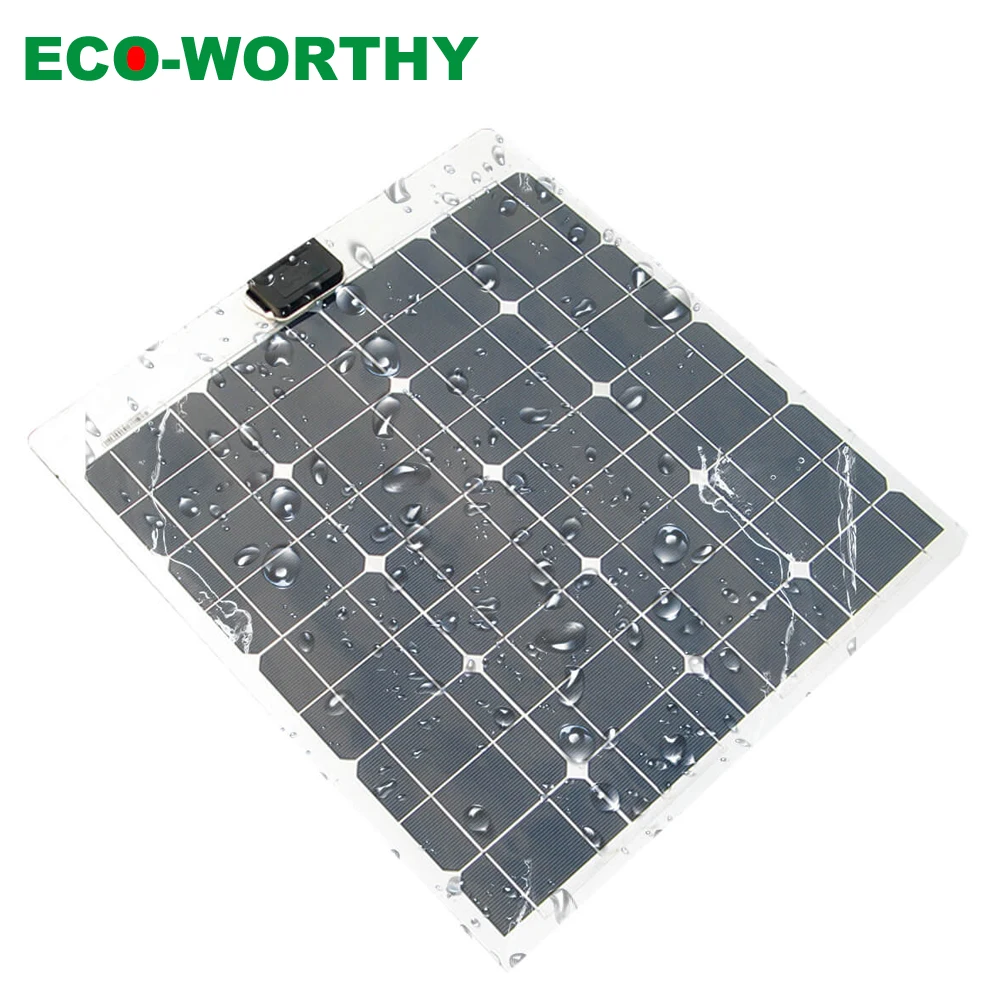 ECOWORTHY 40 Вт 18 в монокристаллическая Гибкая солнечная панель pv Зарядка для 12 В