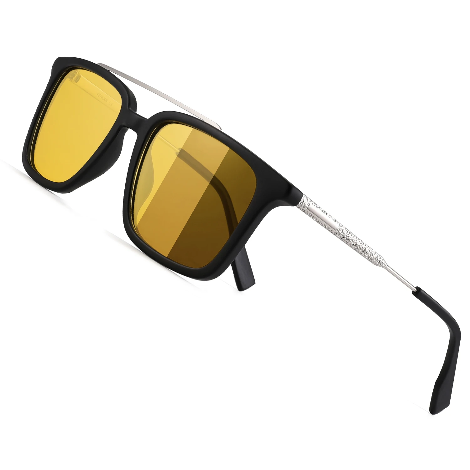 Очки ночного видения, поляризованные антибликовые линзы, желтые солнцезащитные очки для женщин и мужчин, очки ночного видения для вождения автомобиля Nocturna - Цвет оправы: sliver