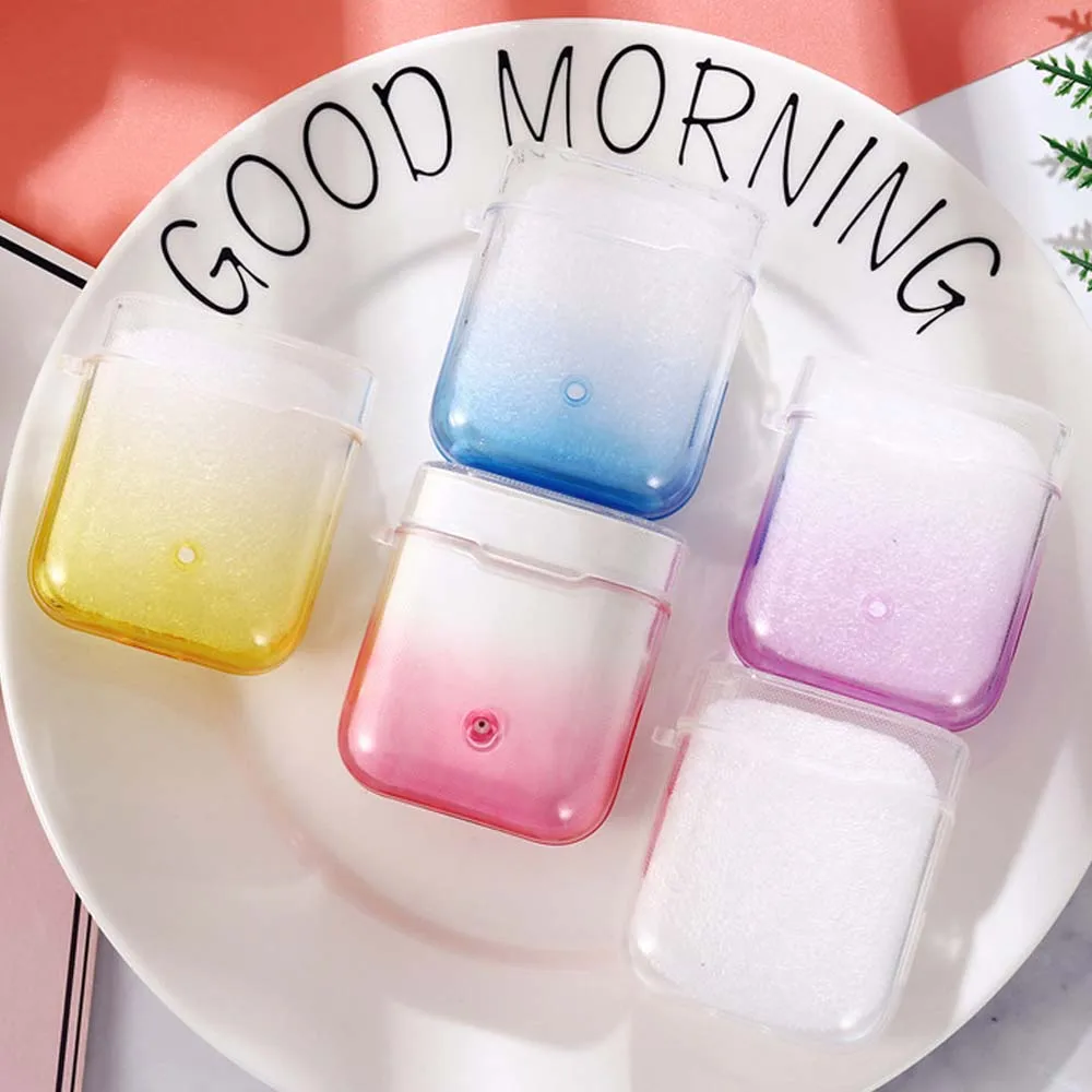 JINSERTA TPU Case For Xiaomi AirDots Pro Case Transparent Gradient Protective Cover for Xiaomi MI Air Wireless Earphone