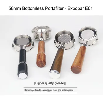 

58mm Bottomless Portafilter - Expobar E61 Espresso Professional Accessory, Stainless Steel Filter Basket