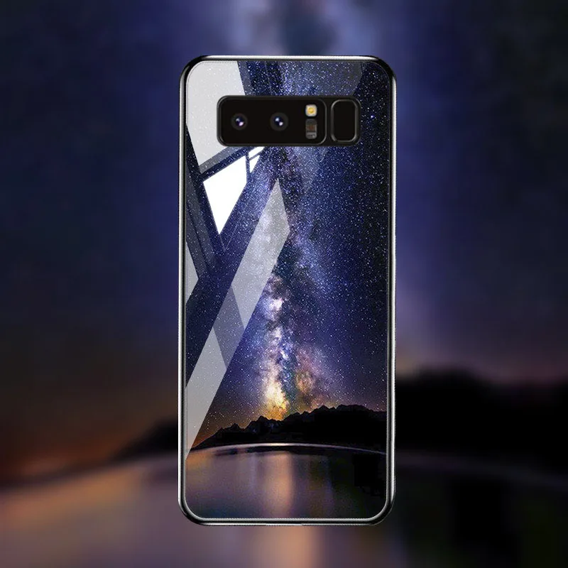 Чехол из закаленного стекла для samsung Galaxy Note 8 10 чехол s Star Space samsung S10 S8 S9 Plus S10e Lite J2 Core Prime Чехлы бампер - Цвет: M042