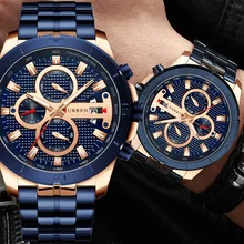 Curren Мужские часы водонепроницаемые Хронограф Спортивные Военные мужские часы лучший бренд роскошные стальные мужские наручные часы Relogio Masculino 8337