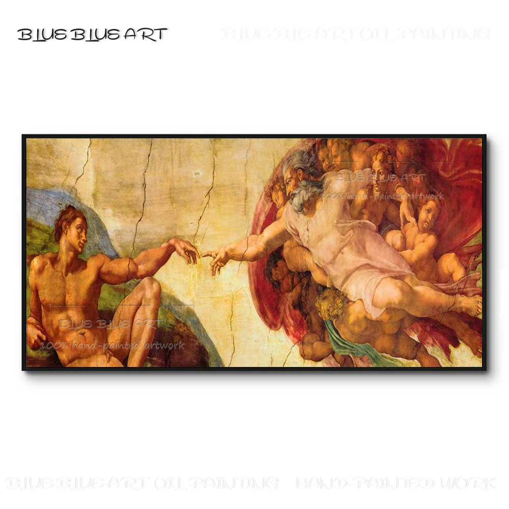 Expert Artist Reproduce The Creation of Adam of the Sistine Chapel Oil Painting Handmade Italian Art Michelangelo Oil Painting Expert Artist Reproduce The Creation of Adam of the Sistine Chapel Oil Painting Handmade Italian Art Michelangelo Oil Painting