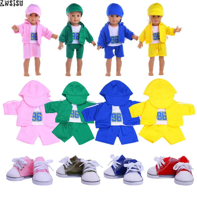 5 стилей одежды куклы 1 комплект = шляпа+ пальто с длинными рукавами+ брюки для 18 дюймов американская кукла и 43 см кукла для нашего поколения Игрушки для девочек