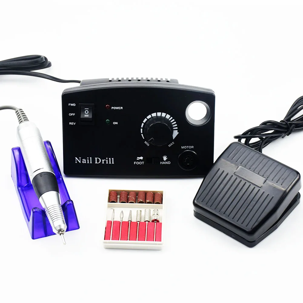 20W Electric Nail Drill Machine 35000RPM Pro Diamond Nail Cutter Maniure Machine Pedicure Nail Drill Nail Polisher Tool - Цвет: Black 35000rpm