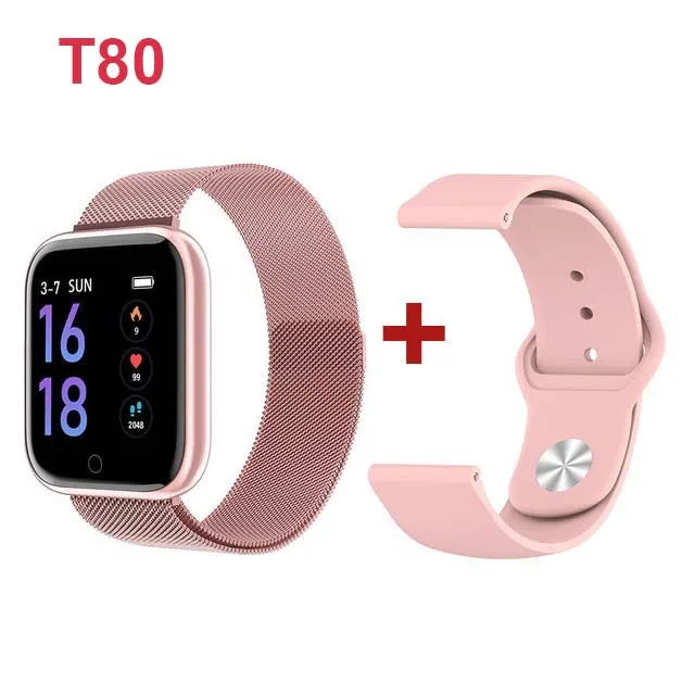 t80 PK add strap Смарт-часы T80 IP67 водонепроницаемые P68 P70 серии 4 Смарт-часы для Apple iPhone Android монитор сердечного ритма педометр часы - Цвет: t80 PK add strap