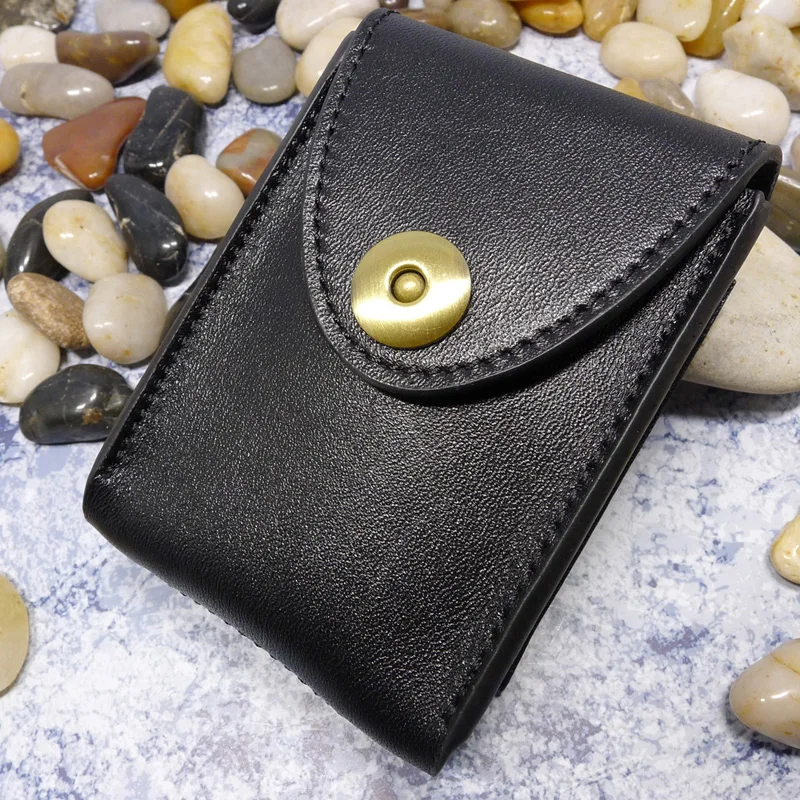 

Multi Functional Waist Bag Leather Waist Pack Three in One Folding Glasses Box Car Key Pouch Credit Card Case on Belt Men BGK-ZD