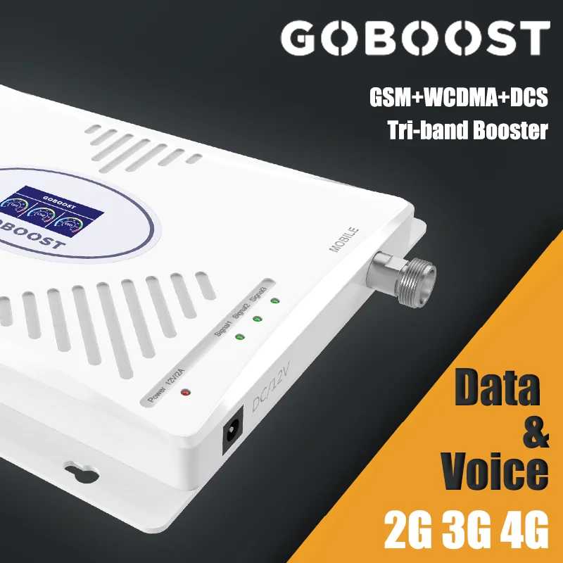 2G 3G 4G GSM WCDMA DCS Tri-band Cellular Mobile phone Signal Booster Amplifier 900 LTE 1800 UMTS 2100 band1 band3 Repeater 65dB | Мобильные