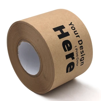 

10Rolls 72mmX90m Custom Printed Standard Gummed Paper Tape For Packaging Water Activated Wood Pulp100GMS