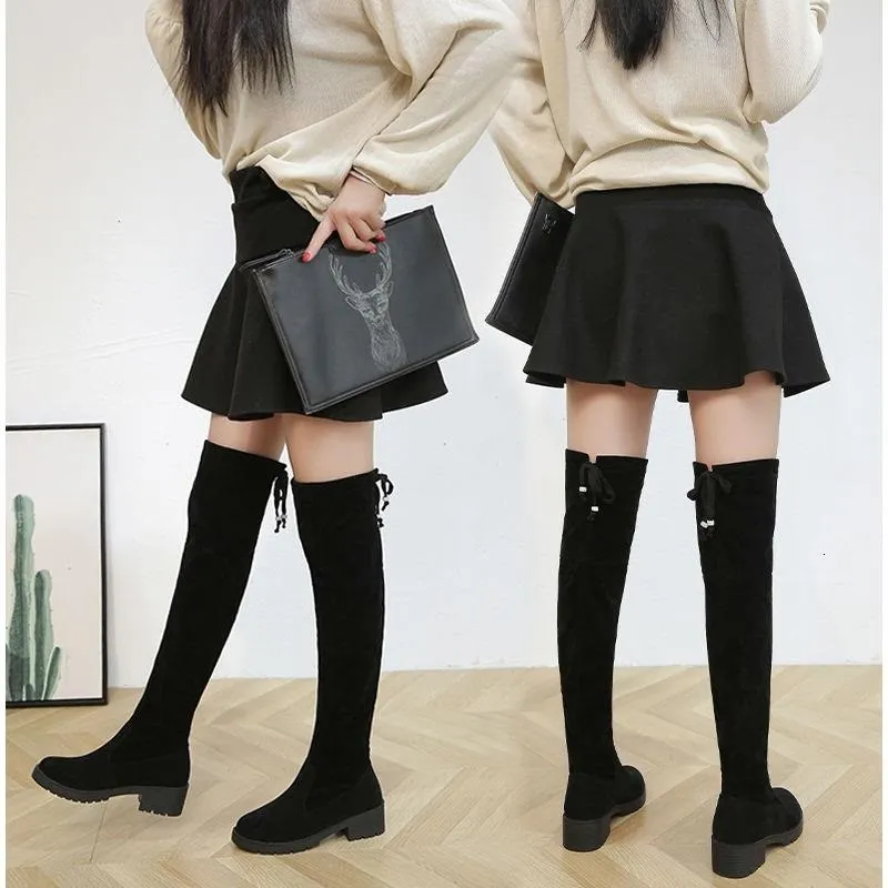 

2019 Increase Down Long Boots Boots Overknee Flat Bottom Winter Elastic