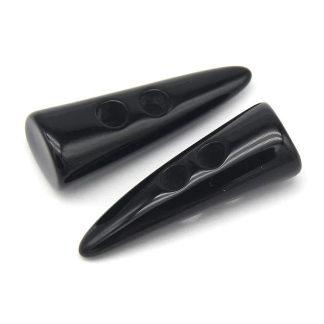 40mm 50mm Large  Horn Toggle Resin Buttons For Clothing Women Coat Jacket Blazer Overcoat Winter Decorative DIY Crafts Wholesale Full Black