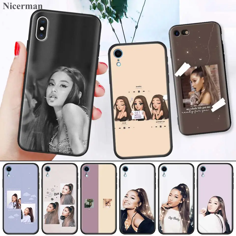 

Silicone Case for iPhone X XS XR XSMax 7 8 6 6S 5C 5E 5S 5 Plus 8+ 7+ 6+ 6S+ iPhone 11 Pro Max Thank U Next Ariana Grande
