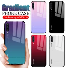 Градиентный чехол для samsung A50, задняя крышка из закаленного стекла для samsung galaxy A10 A20 A20E A30 A40 A70 M10 M20 M30 Coque