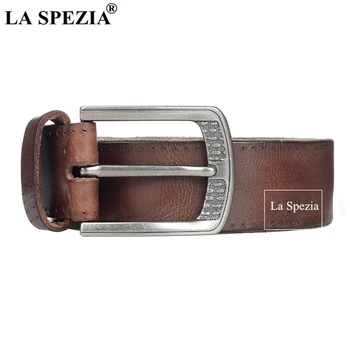 

LA SPEZIA Genuine Leather Belt Men First Layer Cowskin High Quality Belt for Jeans Vintage Waist Belt Casual Trouser Belt 120