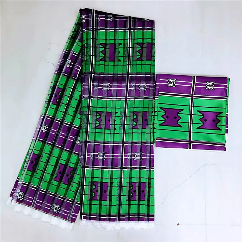 Продвижение 2+ 4 ярдов атласный шелк с органзой ткань мягкая африканская ткань для платья Анкара ткань Африканский Воск принты ткань Нигер