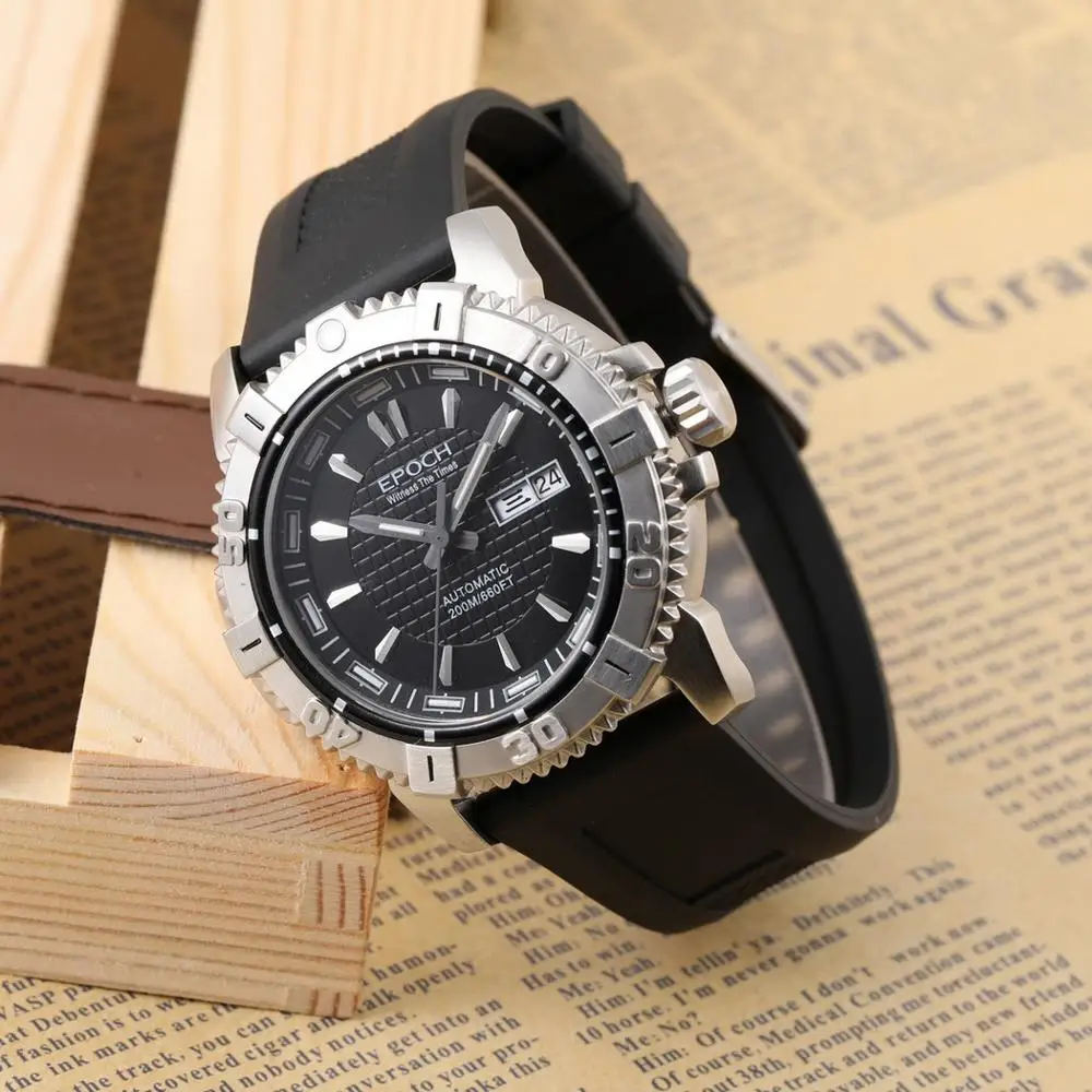 Мужские военные часы, мужские тритиевые часы Epoch sport T100 светящиеся 200 м Водонепроницаемые Мужские автоматические механические армейские наручные часы 7021 г