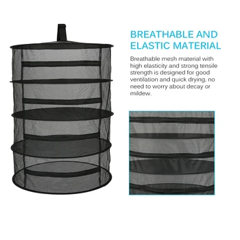 

4/6 Layers Herb Drying Net Folding Fishing Net Hanging Basket Foldable Dry Rack Bag Mesh Dryer for Herbs Flowers Plants Buds