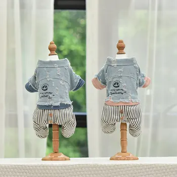 

Blue Pink Colors Autumn and Winter Warm Cotton Padded Four Legs Dog Clothes Pet Small Puppy Jumpsuits for Pet Dog Fashion Decor