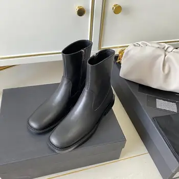 

Shoes For Women Genuine Leather Boots 2020 Fashion Luxury Designer Brand Black Boots Women Handmade Winter High Quality Shoes