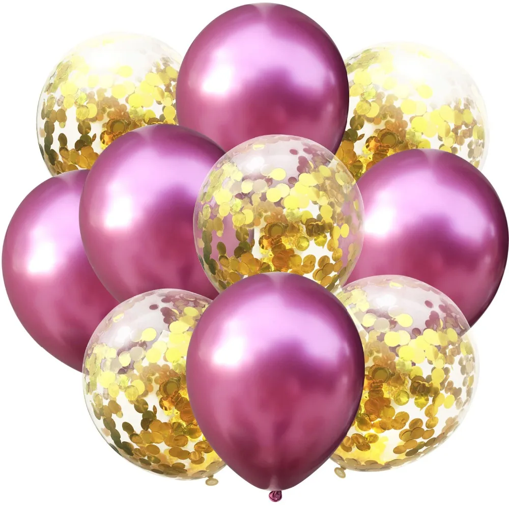 10 шт. в партии, 12 дюймов, металлические латексные конфетти для воздушного шара, балоны для детей на день рождения, свадьбу, вечерние принадлежности, металлические хромированные шары - Цвет: 12inch 10pcs