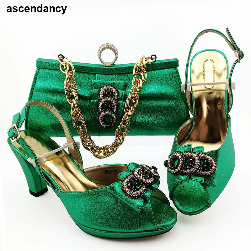 

New Elegant Italian Designer Shoes and Bags Matching Set Buckle Strap Italian Shoe and Bag Set for Party In Women Buckle Strap