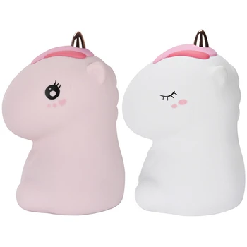 

2020 New Dropship LED Silicone Unicorn And Dinosaur Night Light For Children's Gift Colorful Night Lamp Bedroom Baby Touch Light