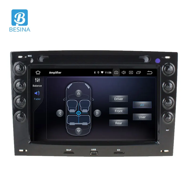 Clearance Besina Android 9.0 Car DVD Player for Megane Fluence 2002-2010 GPS Navigatio 2 Din Car Radio Stereo Multimedia Autoaudio WIFI 1