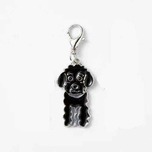 poodle black 10 шт./лот Хаски бульдог брелок с пуделем Собаки домашнее животное кулон милый подарок брелок ювелирные изделия сумка Diy собака тег подвески - Цвет: poodle black