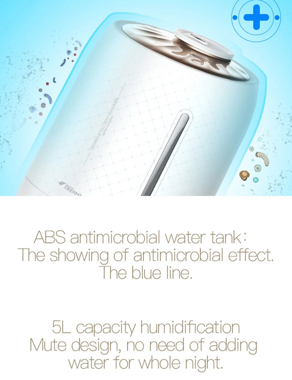 Xiaomi Mijia deerma 5L Air Home Ultrasonic Humidifier Touch Version Air Purifying for Air-conditioned rooms Office household D5 (13)