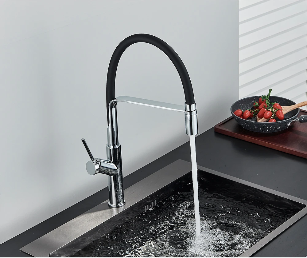 small kitchen sink Matte Black Kitchen Faucet Pull Down Sprayer Chrome Single Handle High Arc Copper Kitchen Sink Faucet Universal Pipe Mixer Tap new kitchen sink