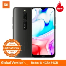 Смартфон Xiaomi Redmi 8 с глобальной версией, 4 ГБ, 64 ГБ, 5000 мА/ч, большая батарея, 12 МП камера, 8 Мп, селфи телефон, 6,22 точка, дисплей 18 Вт