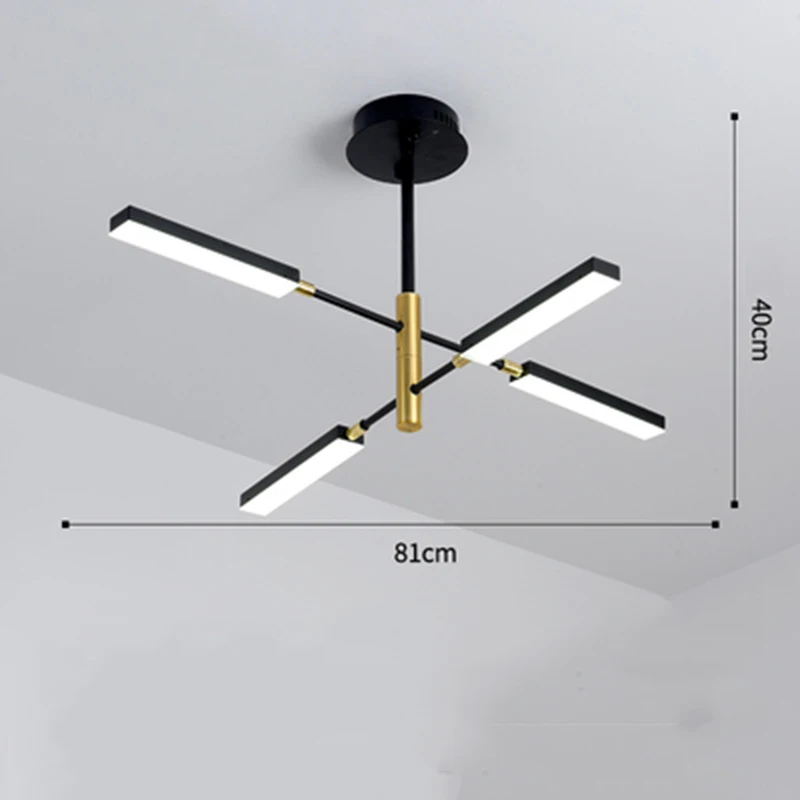 Black 4 lights Пост-современный затемняемый акриловый абажур разветвляющаяся Люстра для гостиной ресторана светодиодный подвесной светильник для спальни декор Освещение - Цвет абажура: Black 4 lights