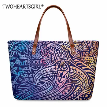 

Twoheartsgirl Printing Polynesian Ladies Beach Bags Handbags Casual Daily Shopper Shoulder Bag for Women Stylish Handbag Bolsa