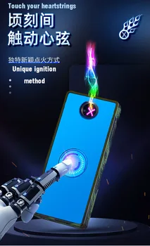 

New creative windproof lighter, smart fingerprint sensor, dual arc electronic cigarette lighter, USB rechargeable lighter