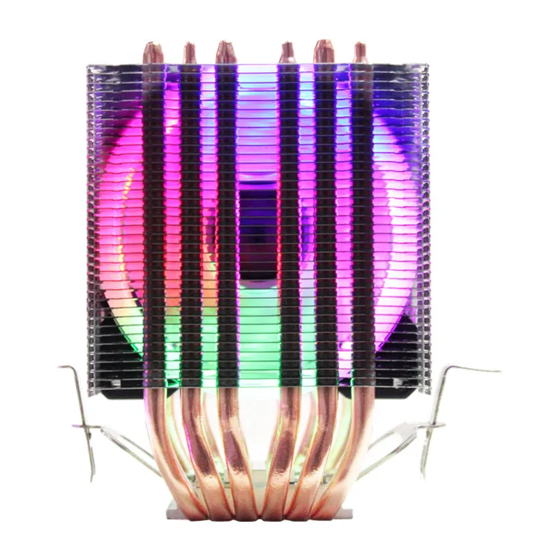3/4PIN RGB светодиодный Процессор кулер 6-Heatpipe двойная башня 12V 9 см вентилятор