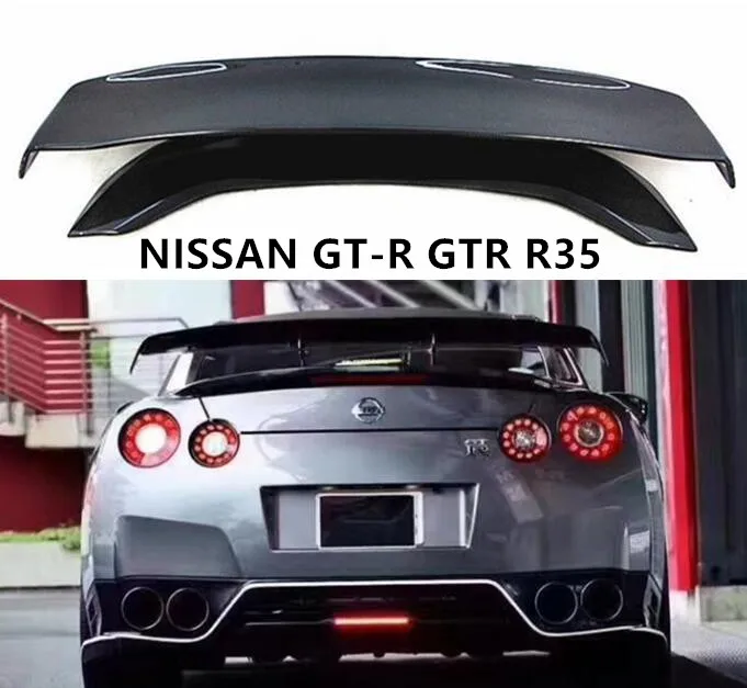 Real Carbon Fiber Rear Wing Trunk Lip Tail With Flap Spoiler For Nissan