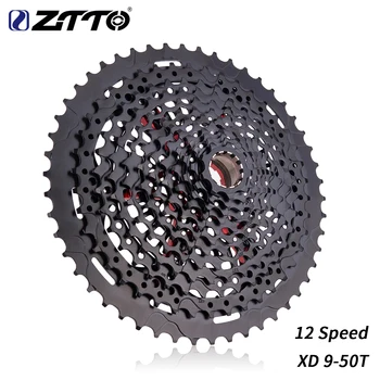 

ZTTO MTB 12 Speed 9-50T Cassette XD Sprocket Black 9-50 Steel Cassette e13 556% range 12s compatible 12speed GX eagle M7100 k7