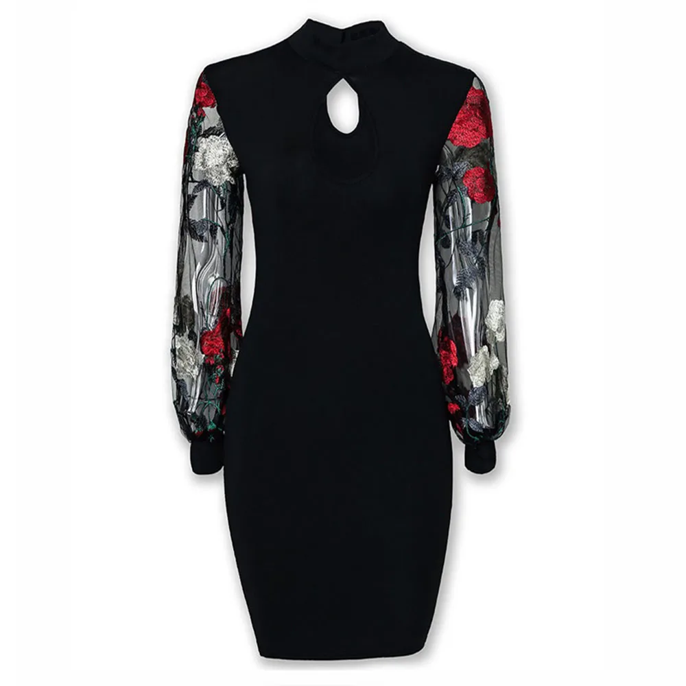 Готические черные сексуальные кружевные платья женские красивые с цветочной