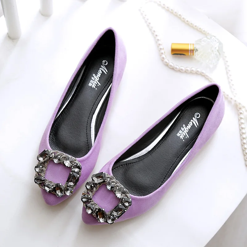 

516-18 New Style WOMEN'S Shoes Spring Shoes Women's Small Large Size Flat Top Shoes Shallow Mouth Side Scoop Bootie Women's Poin