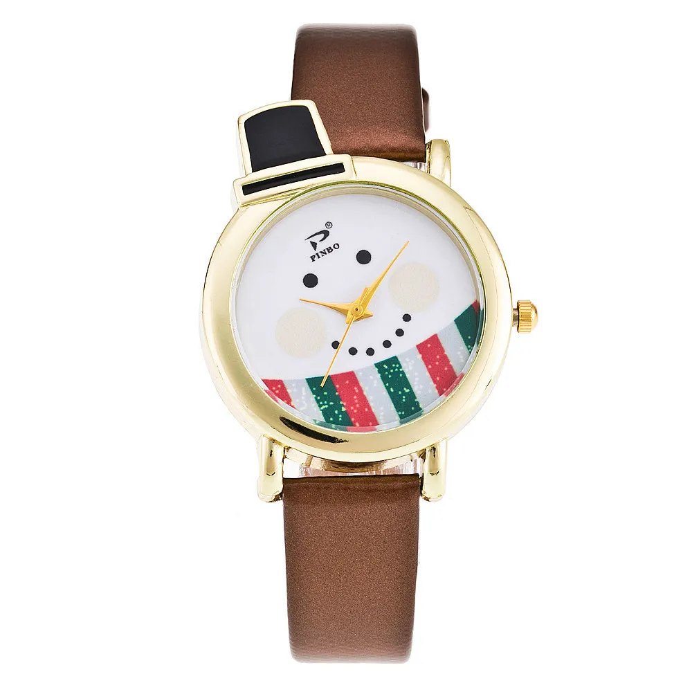 Женский браслет часы милый снеговик шаблон кварцевые наручные часы платье часы для женщин рождественские подарки