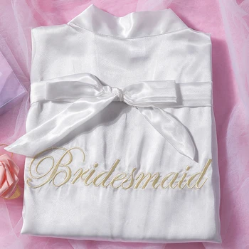 

Sleepwear Casual Home Clothing Bride Bridesmaid Wedding Robe Intimate Lingerie Women Sexy Nightdress White Kimono Bathrobe Gown