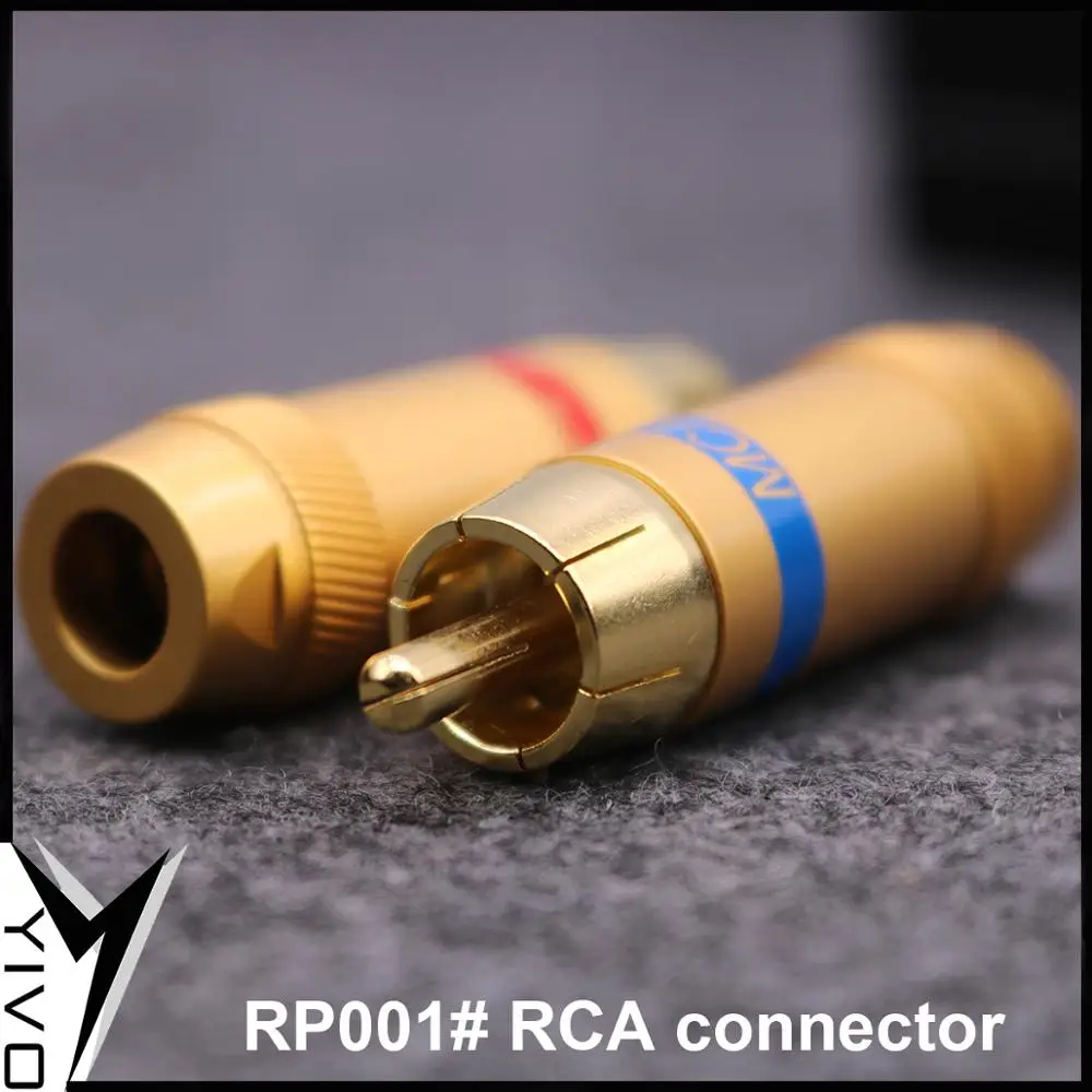4pcs 8pcs YIVO RP001# Wholesales HIFI audio& video RCA plug DIY Brass Pure copper plating Gold Audio Video Connector