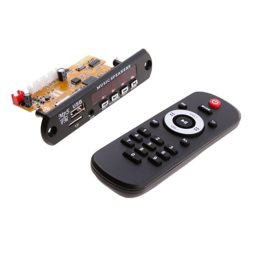 Audio Decoder Bluetooth MP5 Speaker Remote Control Support USB/TF/Aux Input