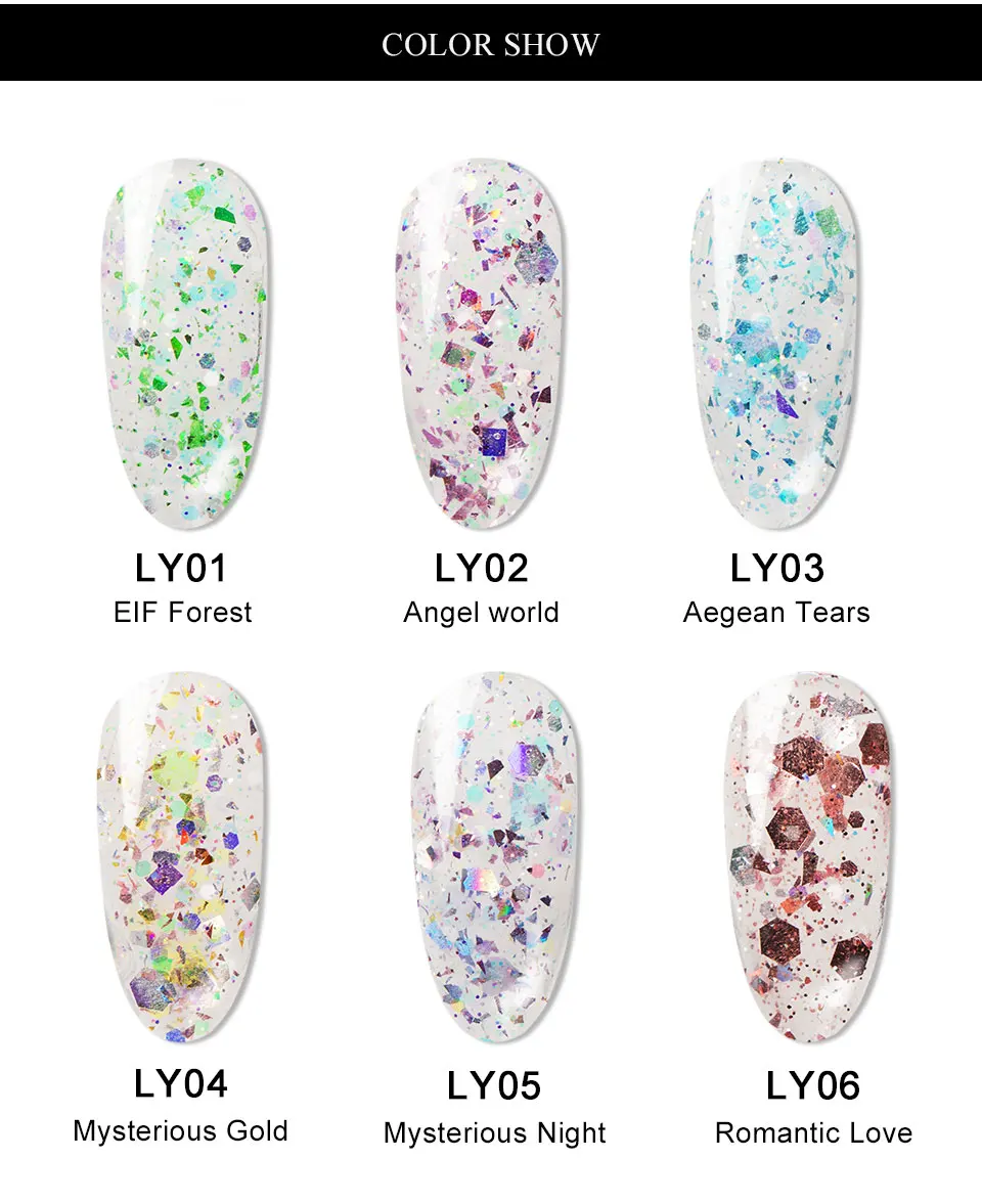 SAVILAND Colors Diamond Poly Gel Soak Off UV Builder Gel Glitter Gel Lacquer Camouflage Fast Nail Extension Poly Gel Art Design