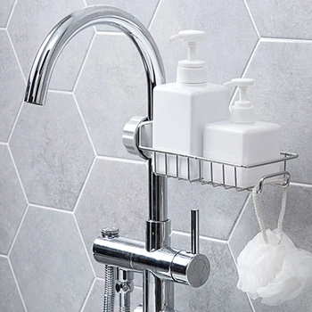 

Faucet Storage Rack Faucet Rack Kitchen Storage Stainless Steel Faucet Shelf Sponge Dish Cloth Finishing Rack Drain Rack