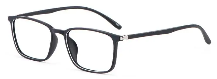 Bright black Женские модные очки в Корейском стиле, большие прозрачные оправы, мужские очки TR90, оптические очки для близорукости, линзы по рецепту - Цвет оправы: Bright black