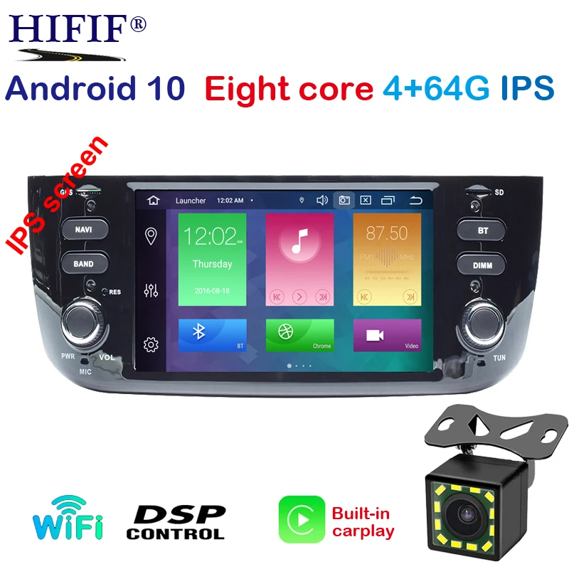 Автомагнитола IPS 1 din на Android 10 мультимедийная стереосистема для Fiat Grand Punto Abarth EVO Linea