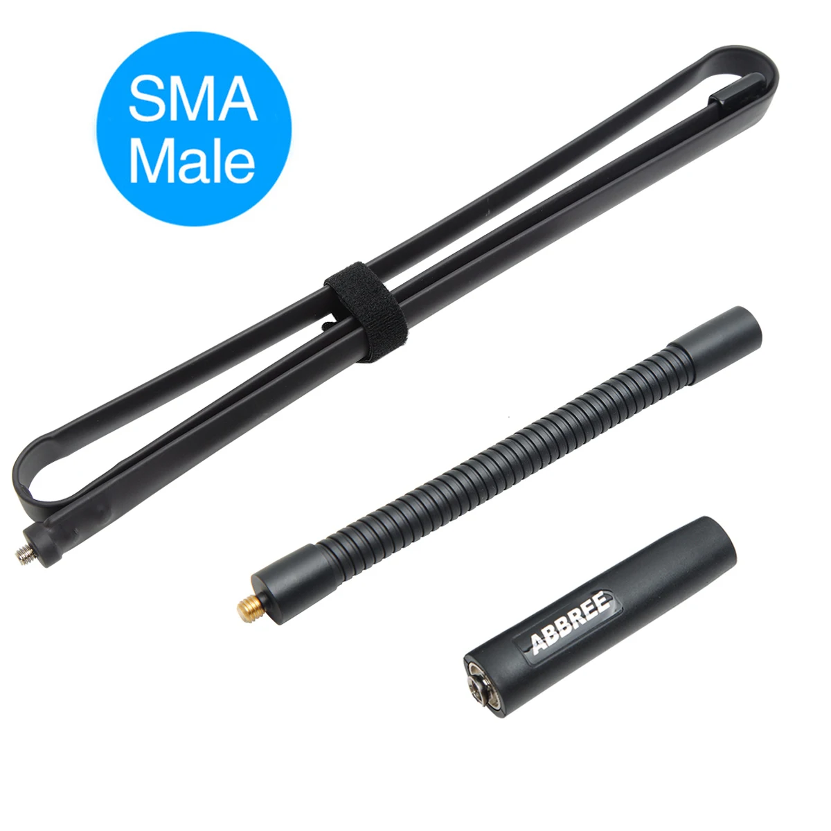 Тактическая антенна SMA Male с S образной горловиной ABBREE VHF UHF 144/430 МГц для Yaesu FT 60R Puxing
