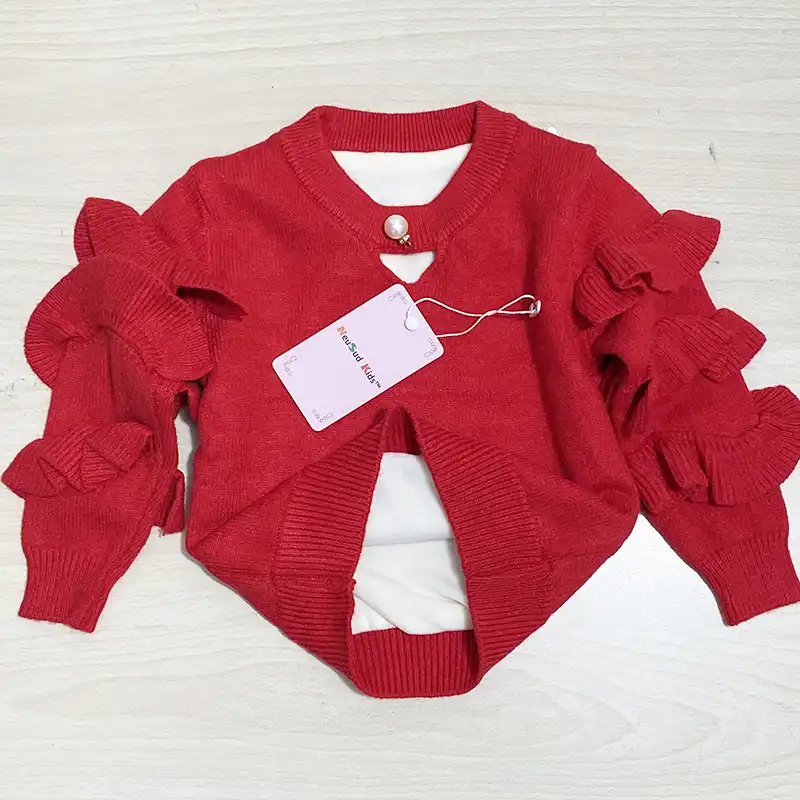 red infant sweater