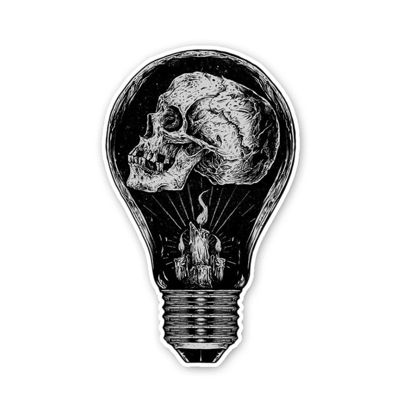 

Car Stickers Light Bulb Skull Head Motorcycle Accessories Bumper Rear Windshield Sunscreen Waterproof Decal Vinyl,13cm*8cm
